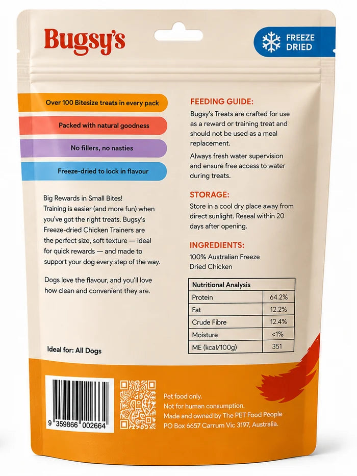 Bugsy's Chicken Trainers Freeze Dried