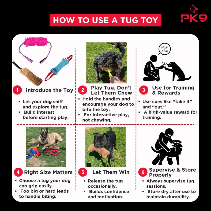 Fluffy Tug Toy (Pink Bungee Tug With Strips)